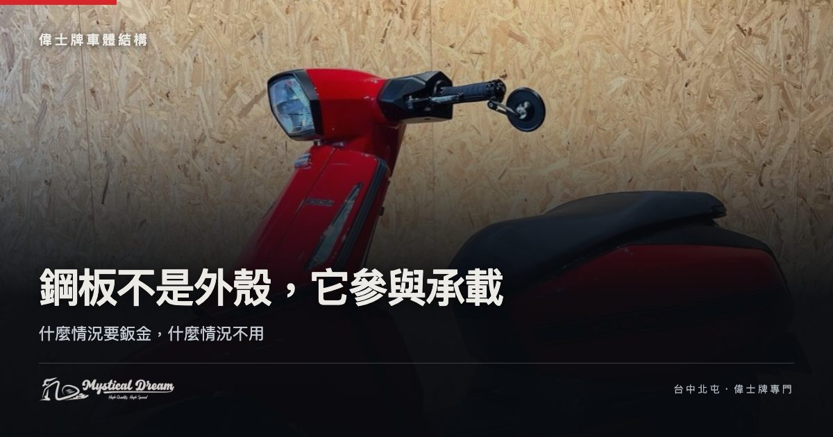 偉士牌承載式鋼製車體說明｜MD Vespa 台中北屯
